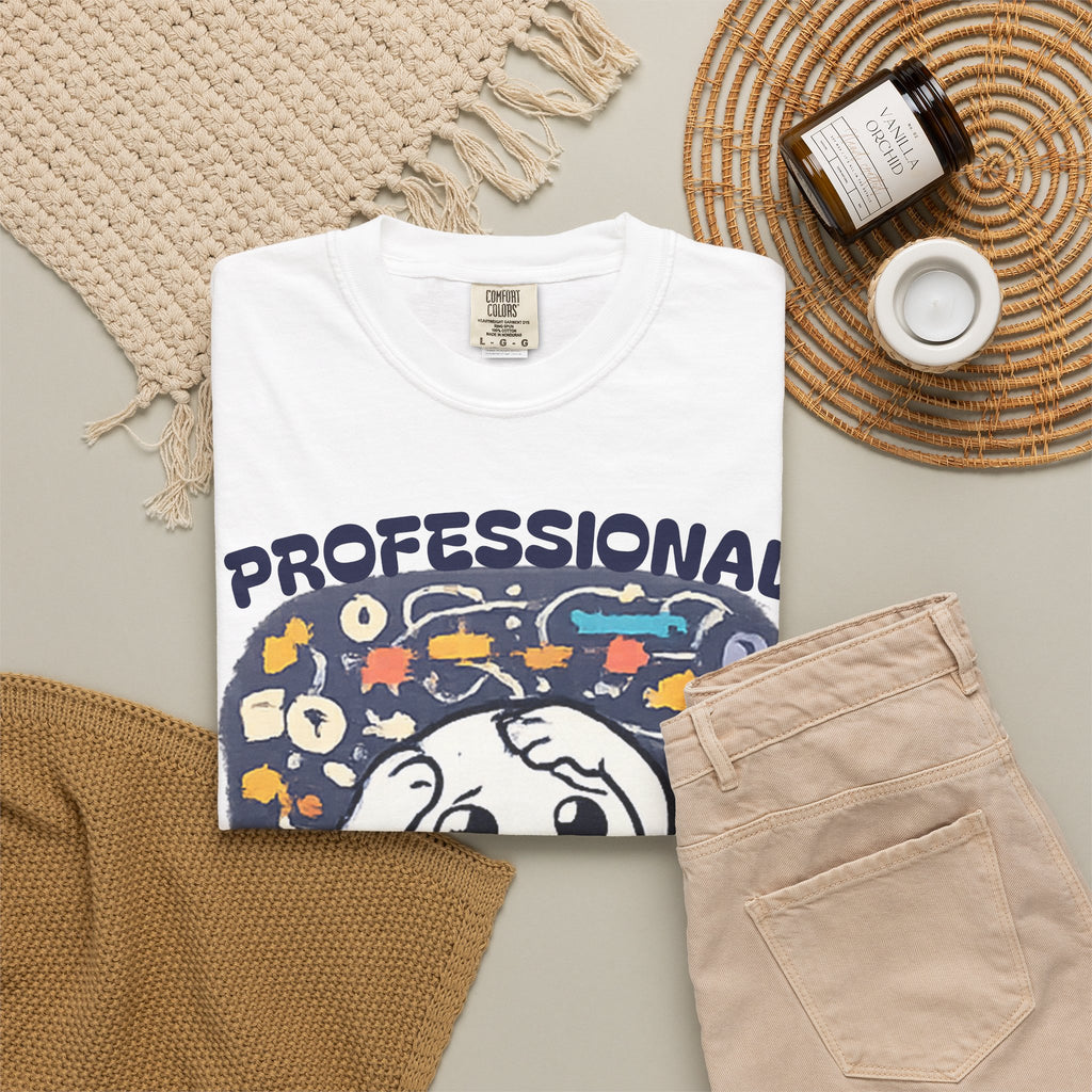 Professional Overthinker T-Shirt — Cute Dumpling Mind Cloud Graphic Tee