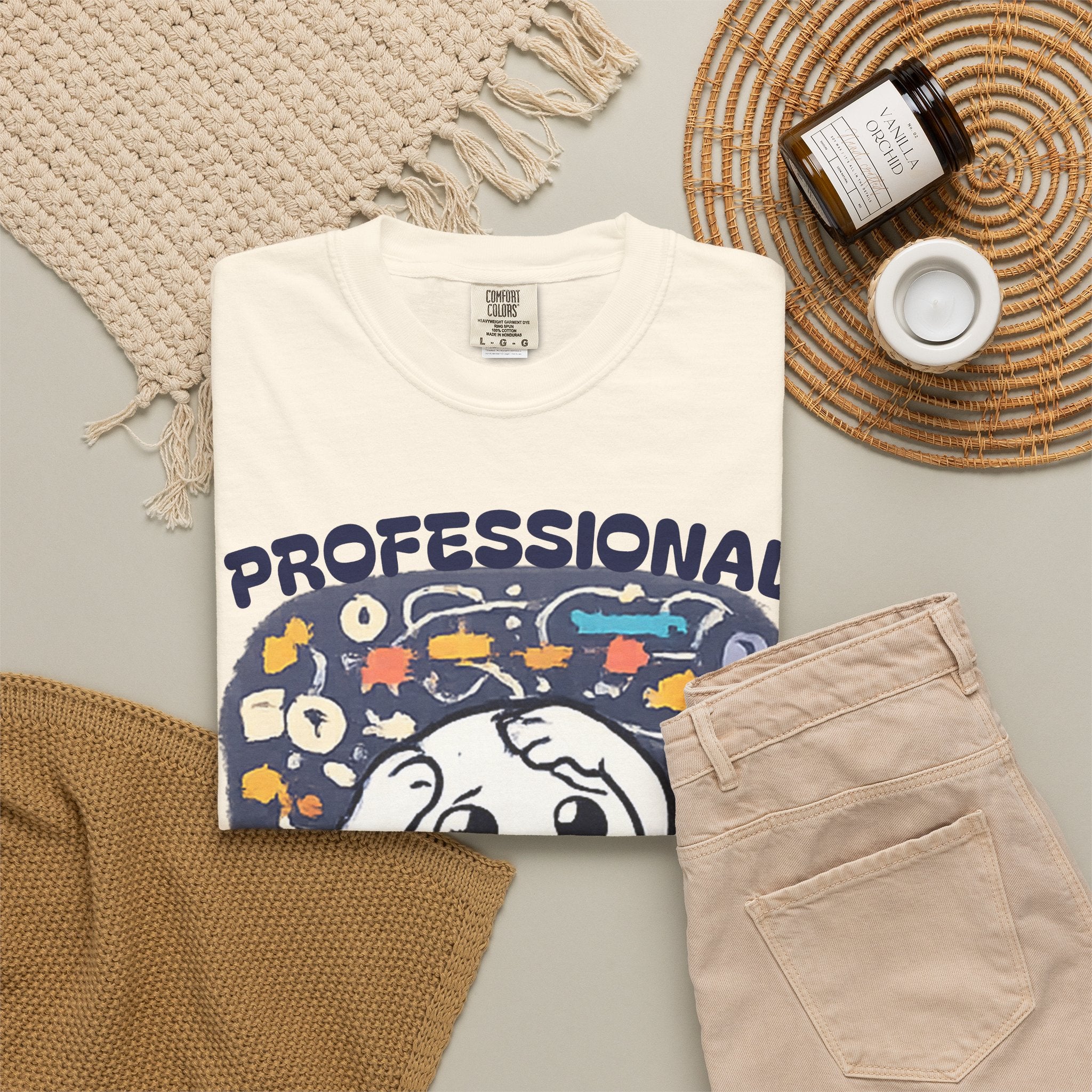 Professional Overthinker T-Shirt — Cute Dumpling Mind Cloud Graphic Tee