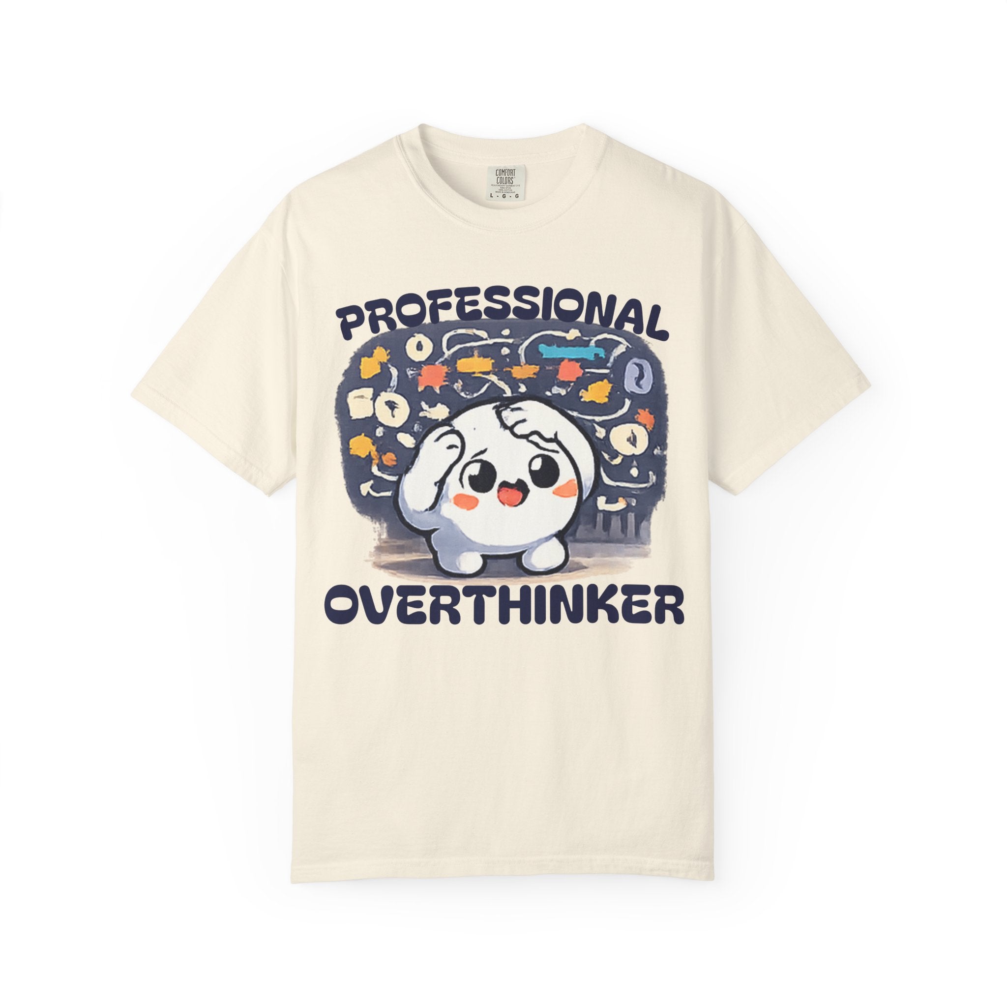 Professional Overthinker T-Shirt — Cute Dumpling Mind Cloud Graphic Tee