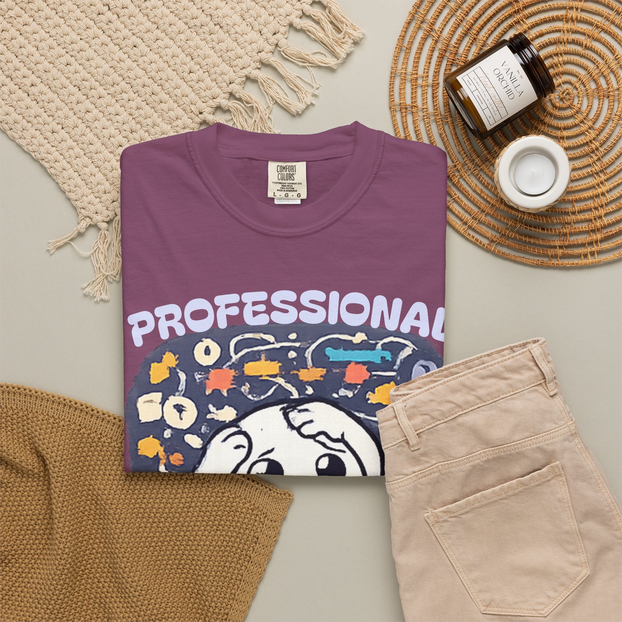 Professional Overthinker T-Shirt — Cute Dumpling Mind Cloud Graphic Tee