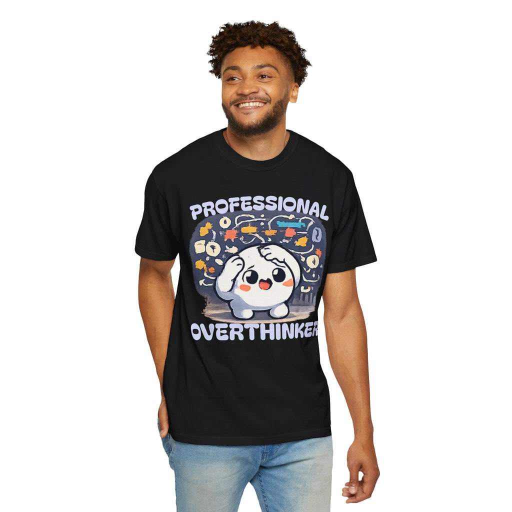 Professional Overthinker T-Shirt — Cute Dumpling Mind Cloud Graphic Tee