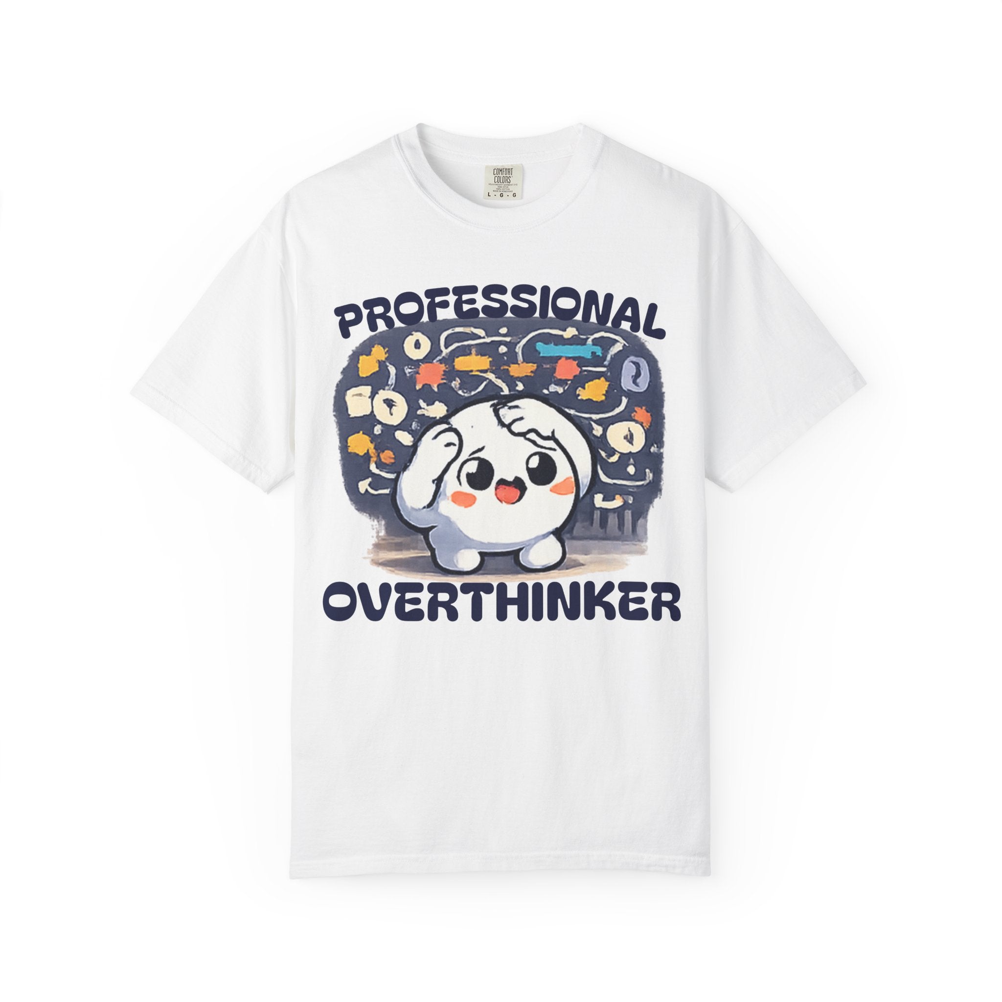 Professional Overthinker T-Shirt — Cute Dumpling Mind Cloud Graphic Tee