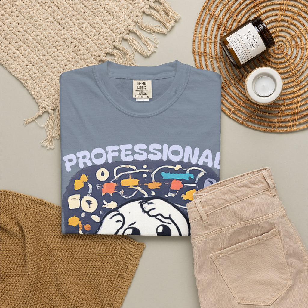 Professional Overthinker T-Shirt — Cute Dumpling Mind Cloud Graphic Tee