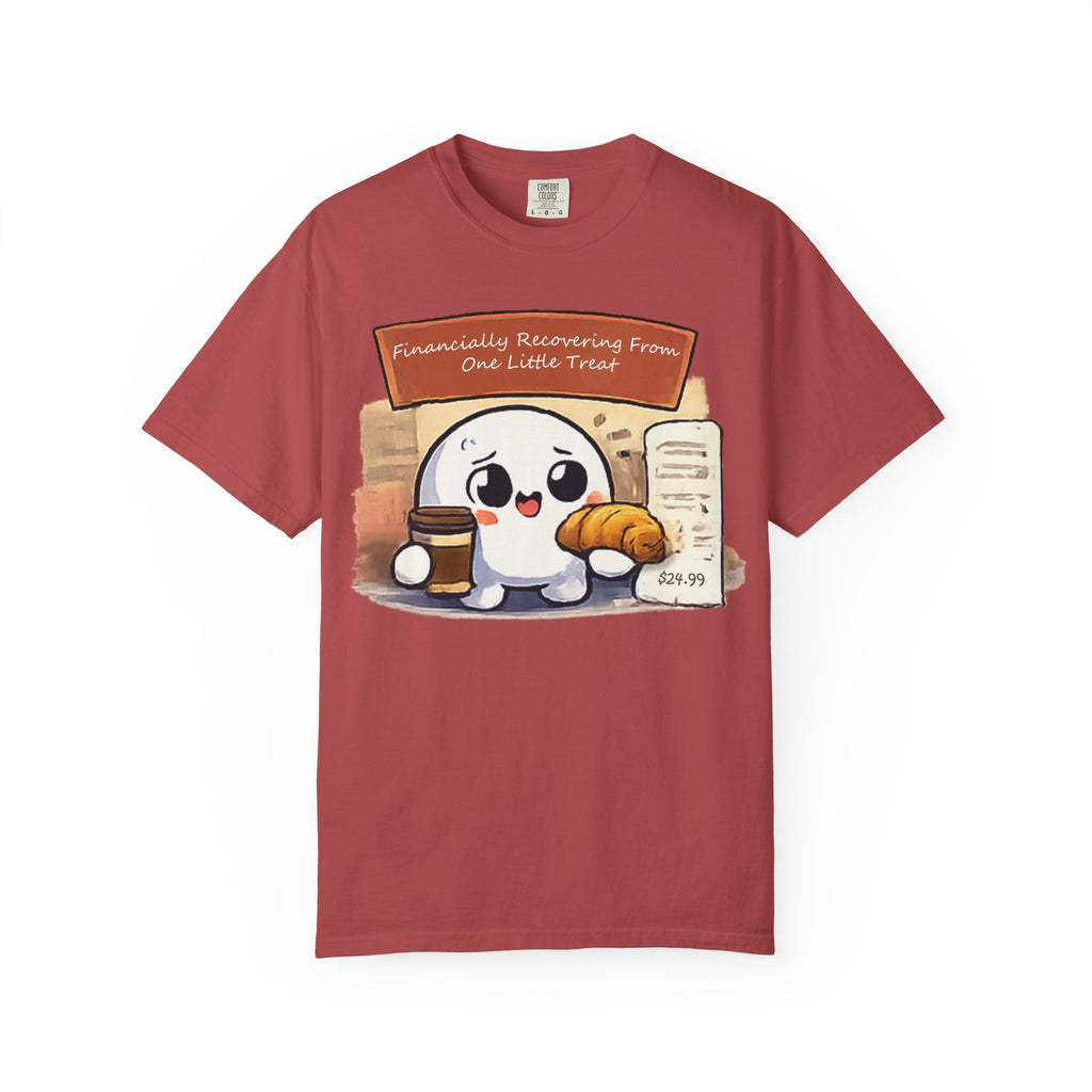 Cute Dumpling T-Shirt — "Financially Recovering From One Little Treat" Cartoon Tee