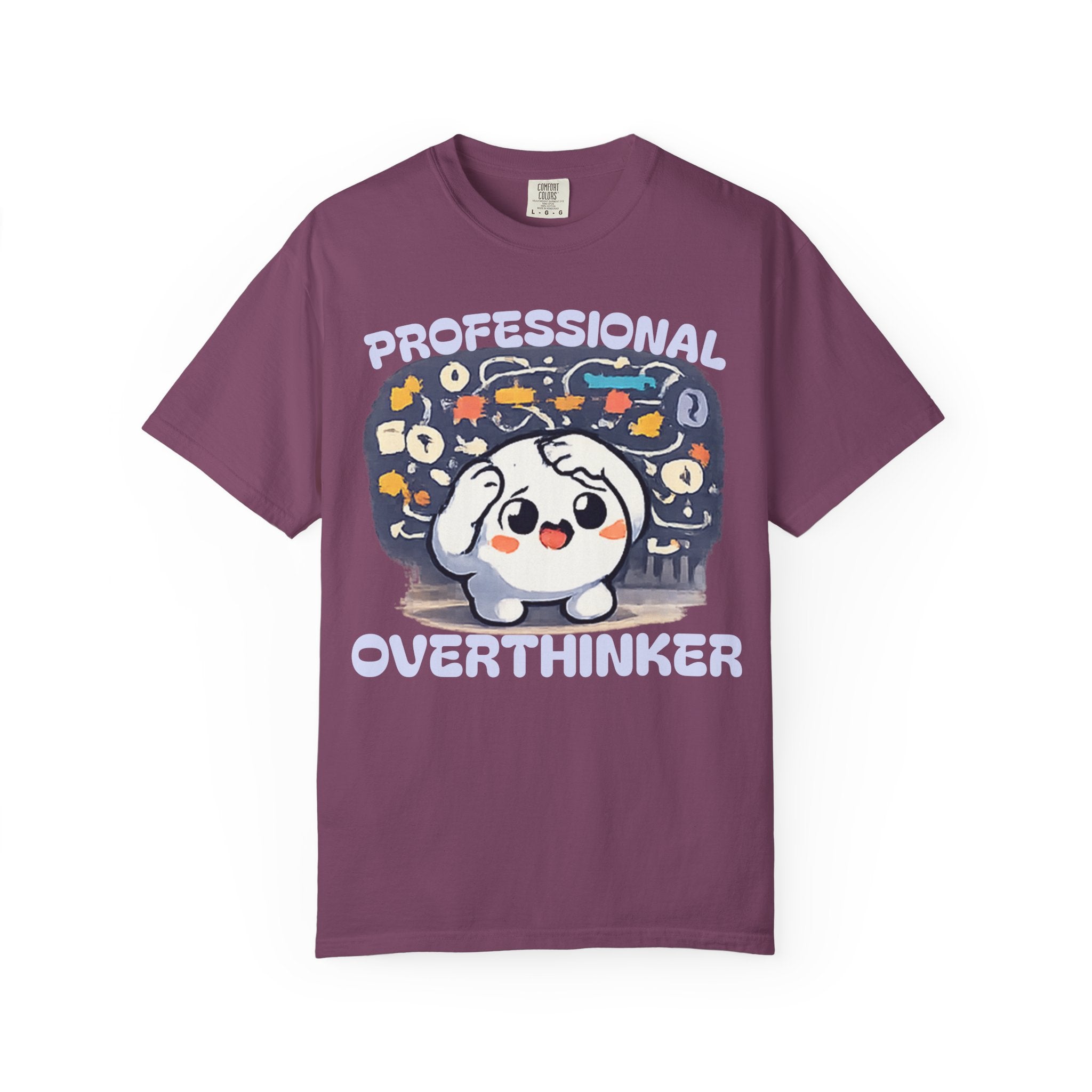 Professional Overthinker T-Shirt — Cute Dumpling Mind Cloud Graphic Tee