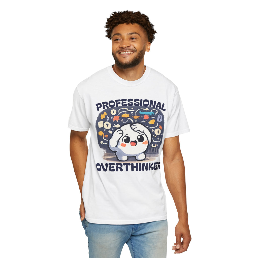 Professional Overthinker T-Shirt — Cute Dumpling Mind Cloud Graphic Tee