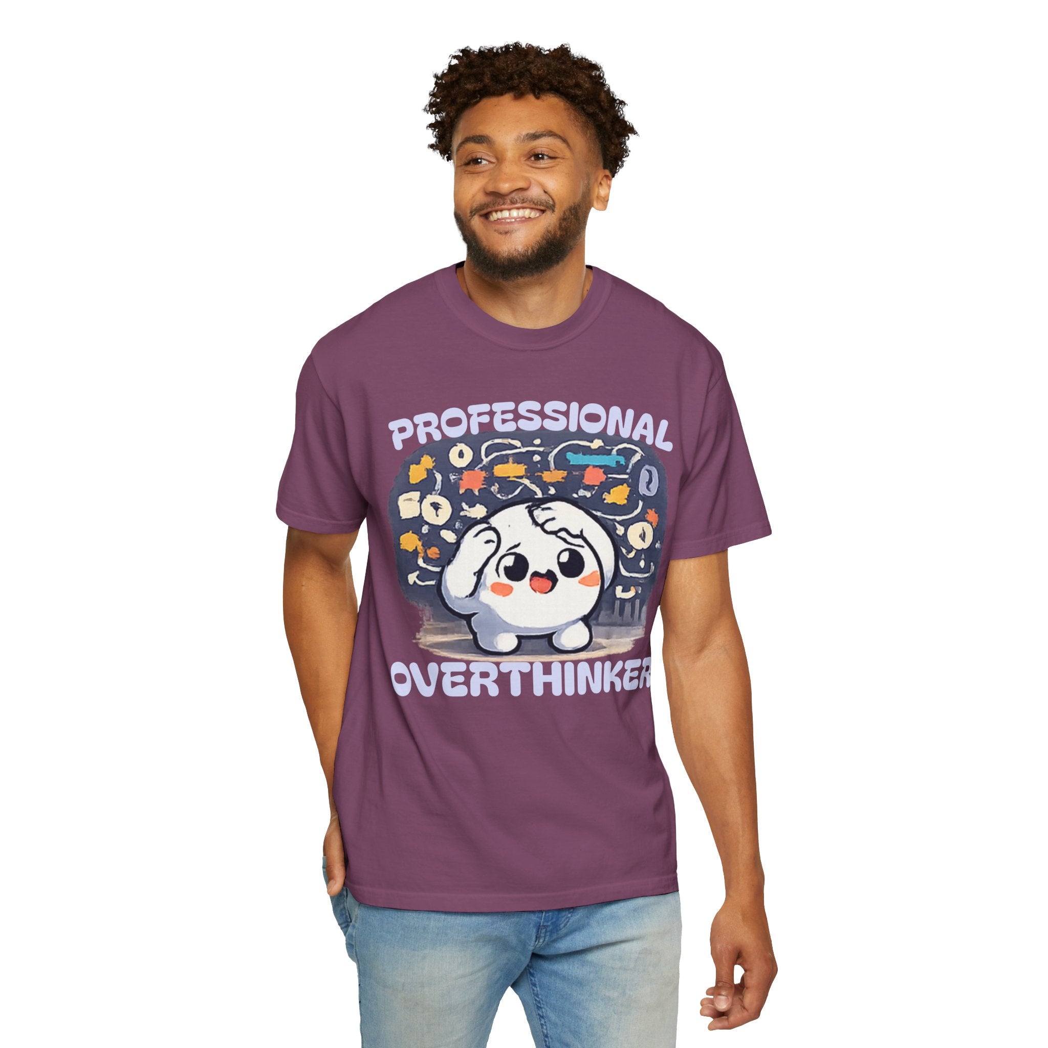 Professional Overthinker T-Shirt — Cute Dumpling Mind Cloud Graphic Tee