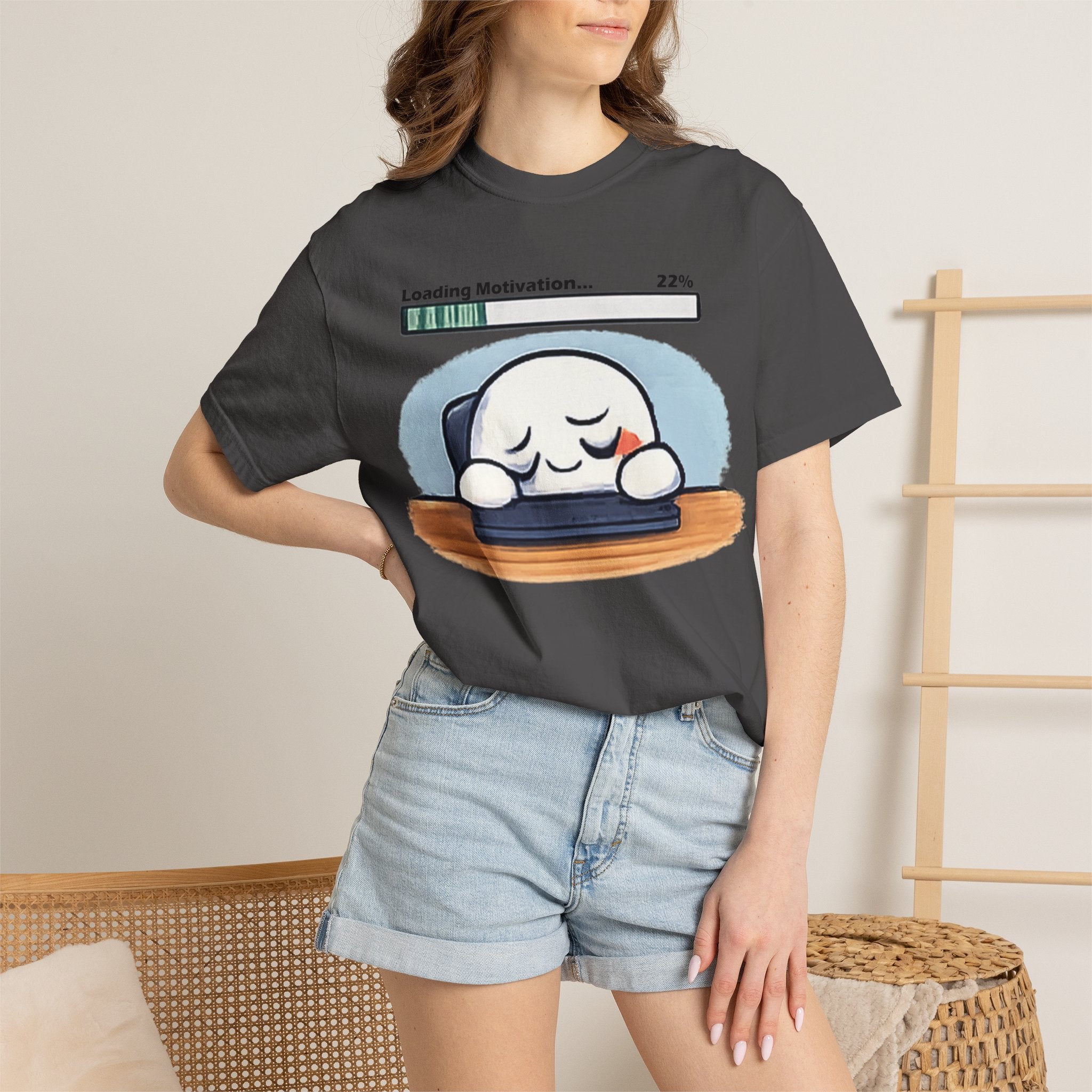 Loading Motivation 22% T-Shirt — Cute Sleepy Dumpling Graphic Tee