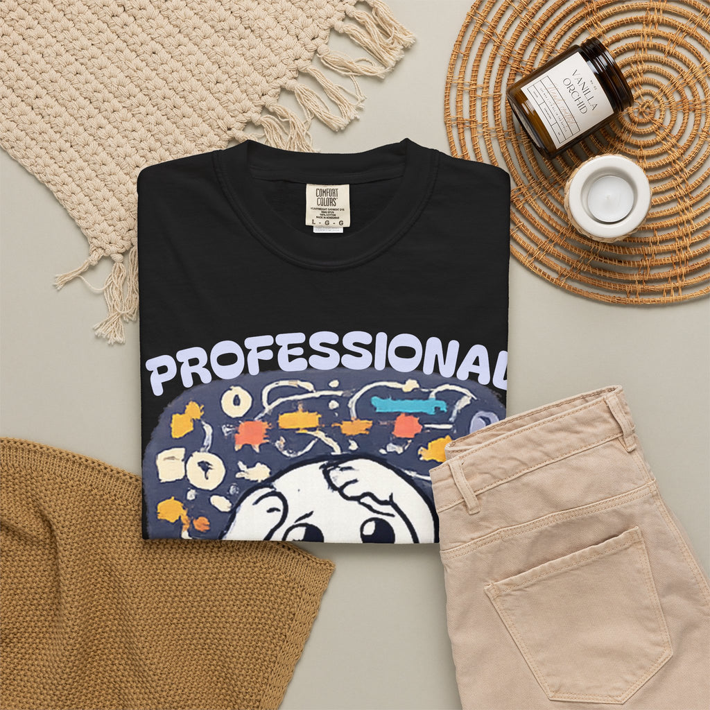 Professional Overthinker T-Shirt — Cute Dumpling Mind Cloud Graphic Tee