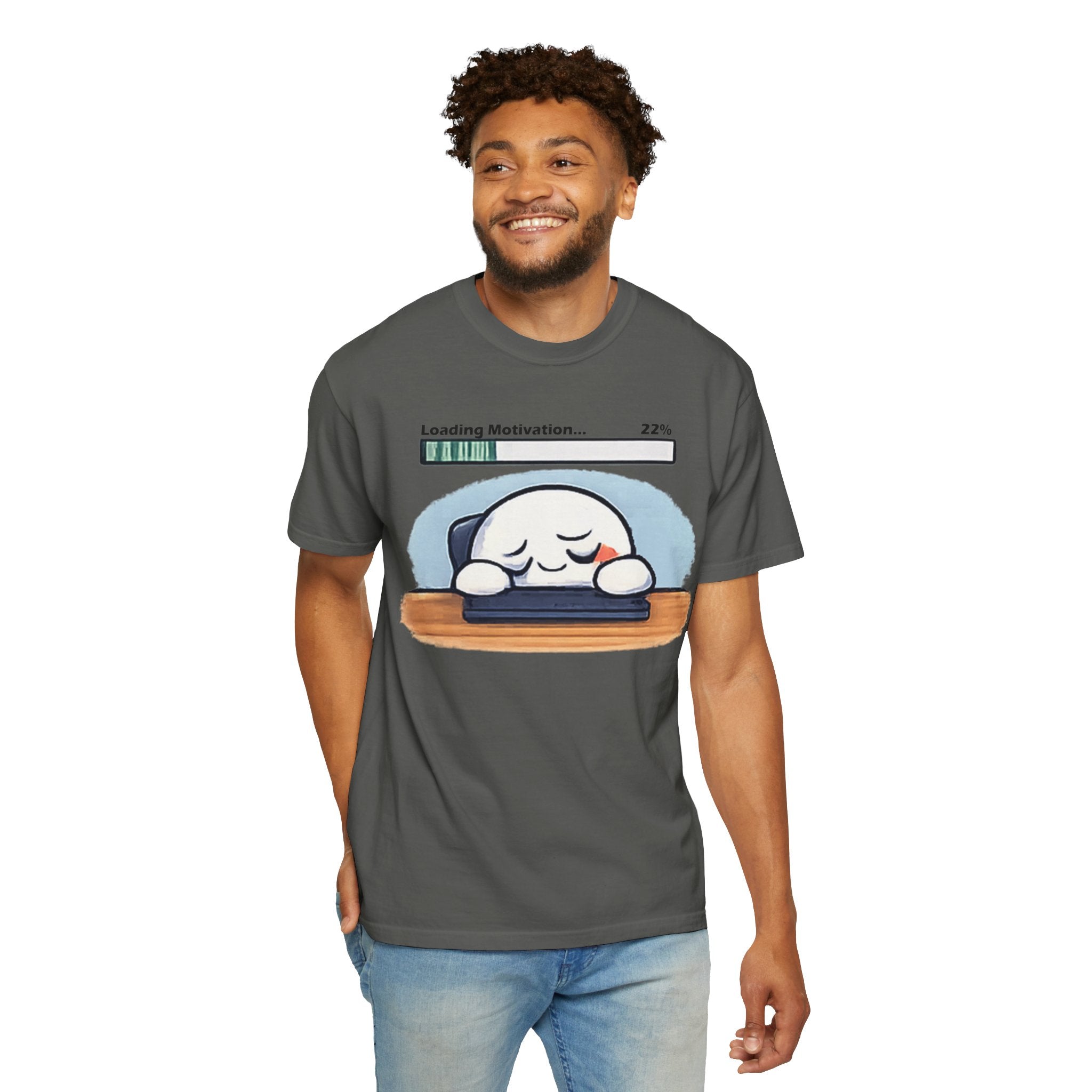 Loading Motivation 22% T-Shirt — Cute Sleepy Dumpling Graphic Tee