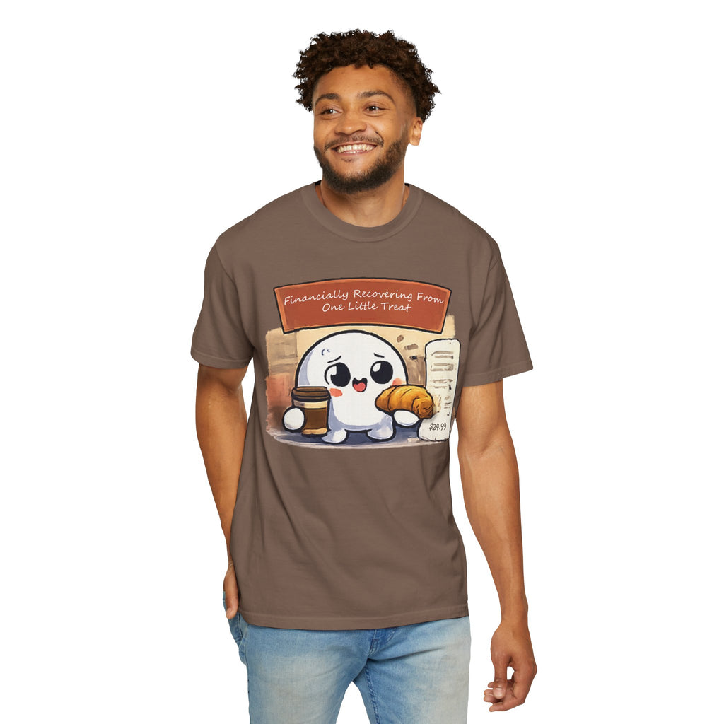 Cute Dumpling T-Shirt — "Financially Recovering From One Little Treat" Cartoon Tee