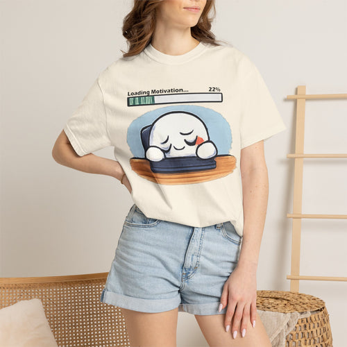 Loading Motivation 22% T-Shirt — Cute Sleepy Dumpling Graphic Tee