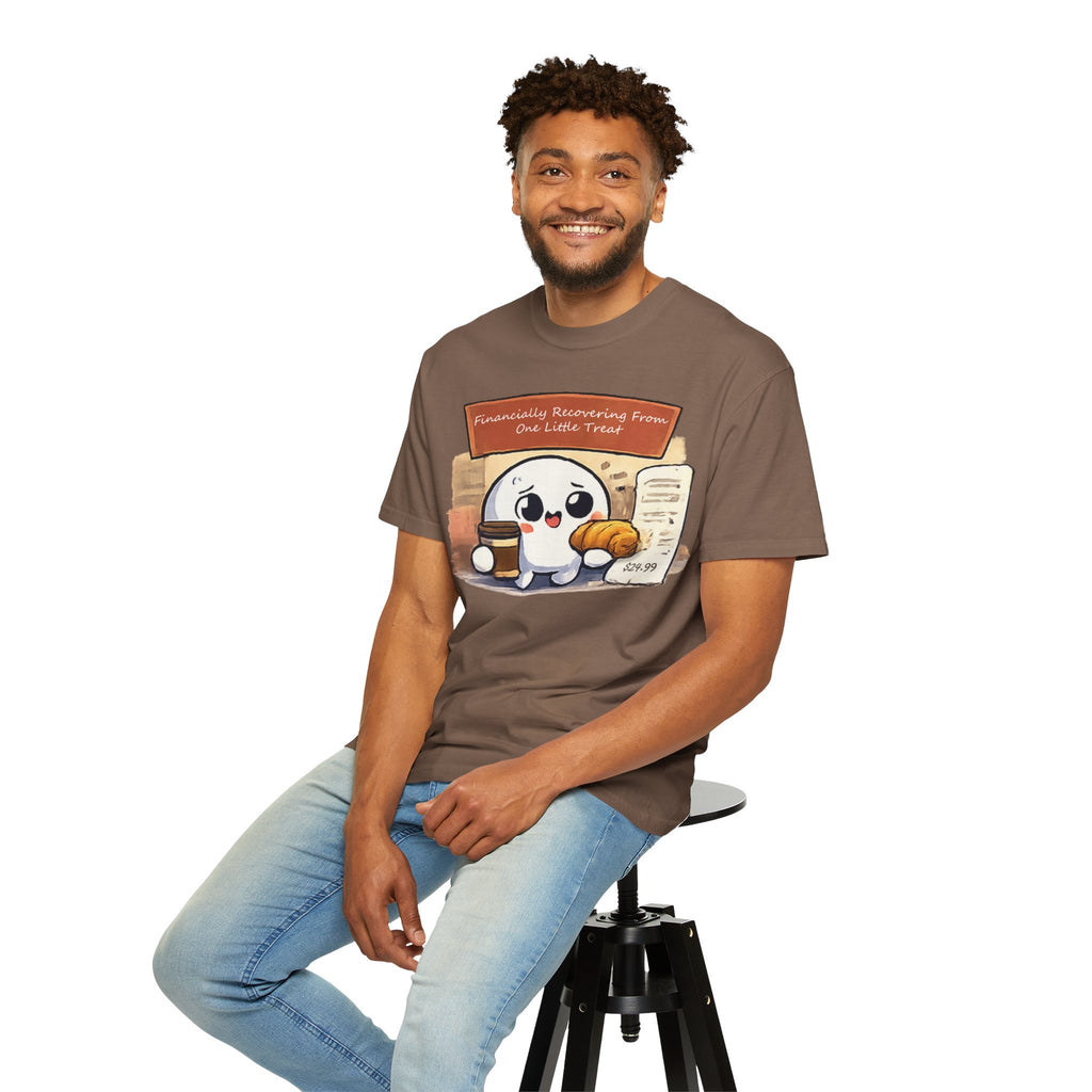 Cute Dumpling T-Shirt — "Financially Recovering From One Little Treat" Cartoon Tee