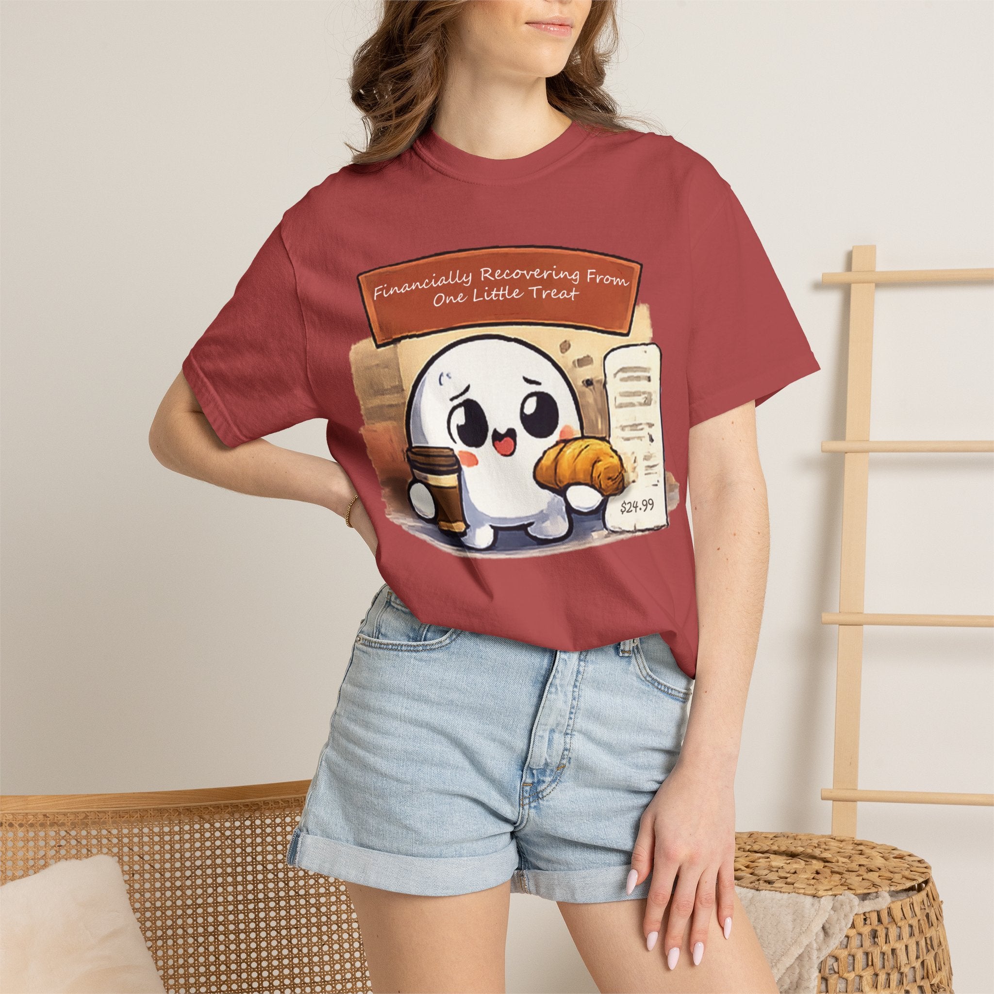 Cute Dumpling T-Shirt — "Financially Recovering From One Little Treat" Cartoon Tee