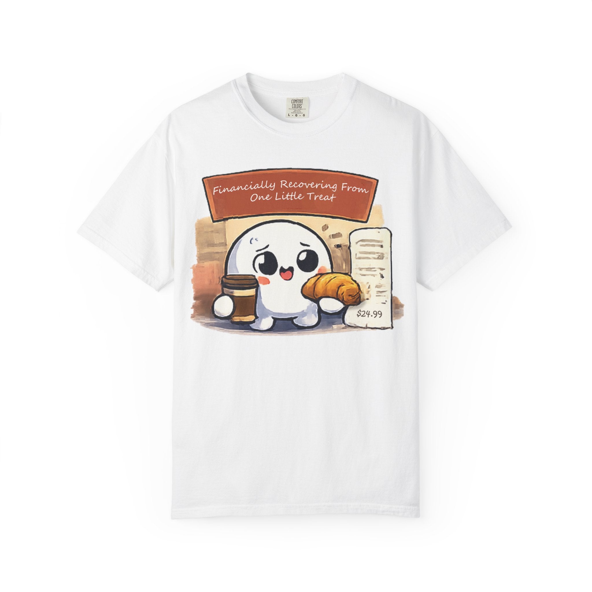 Cute Dumpling T-Shirt — "Financially Recovering From One Little Treat" Cartoon Tee
