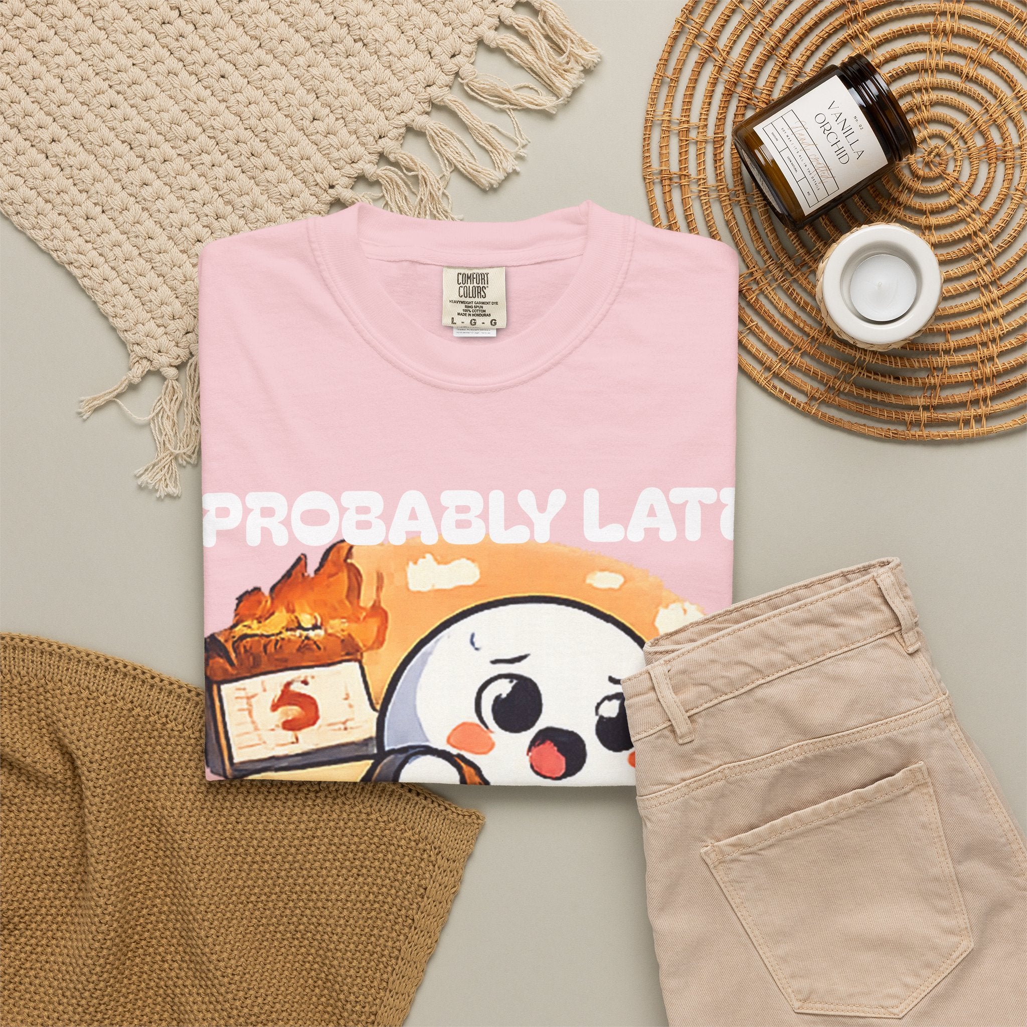 Probably Late For Something Dumpling Tee — Funny Running Character T-Shirt