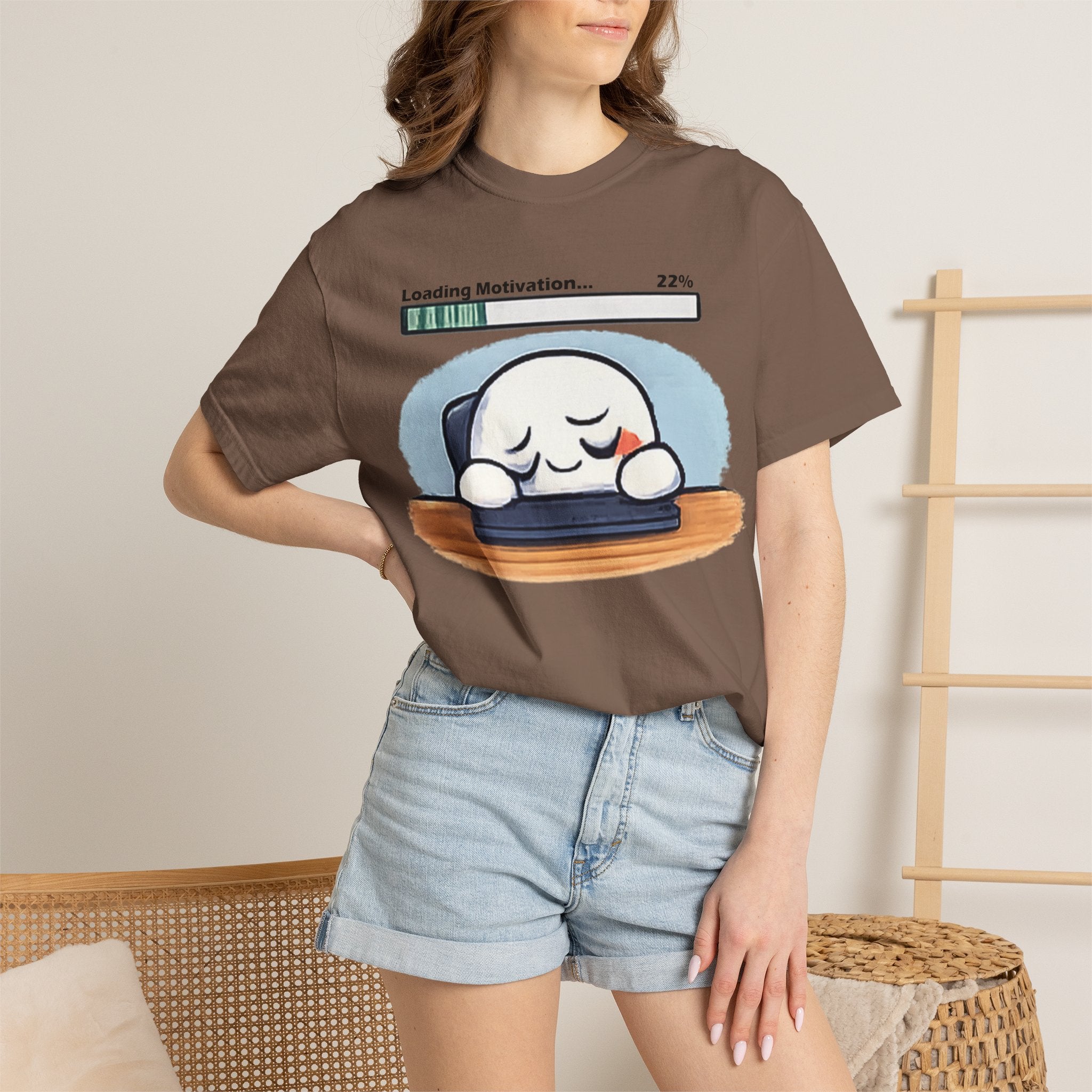 Loading Motivation 22% T-Shirt — Cute Sleepy Dumpling Graphic Tee