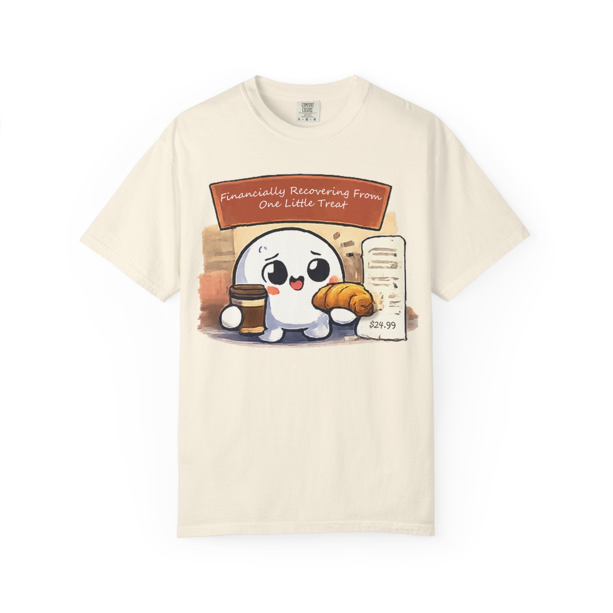 Cute Dumpling T-Shirt — "Financially Recovering From One Little Treat" Cartoon Tee